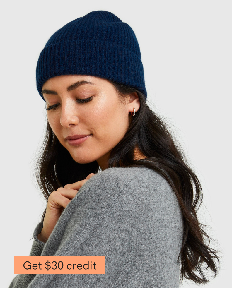 Mongolian Cashmere Ribbed Beanie