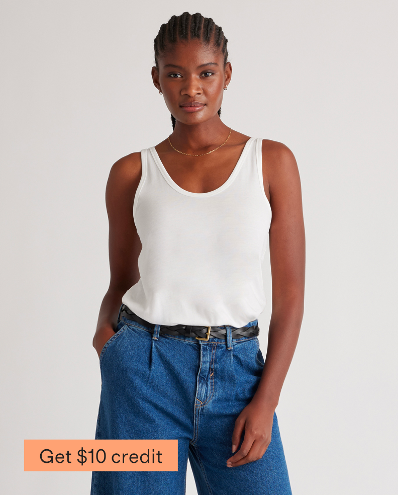 Cotton Modal Double Scoop Neck Tank