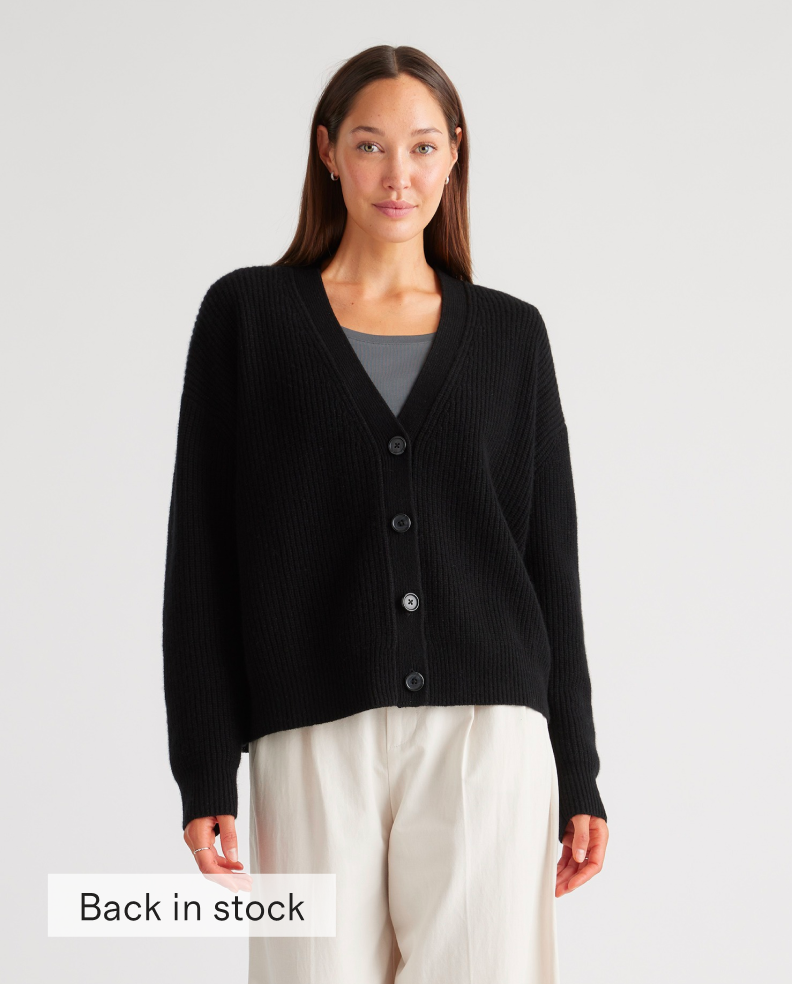 Mongolian Cashmere Fisherman Cropped Cardigan Sweater