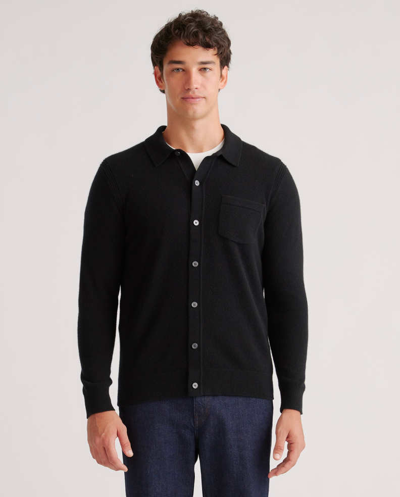 Mongolian Cashmere Button Down Sweater