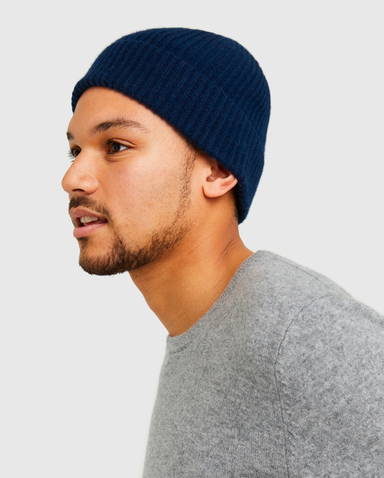 Mongolian Cashmere Ribbed Beanie