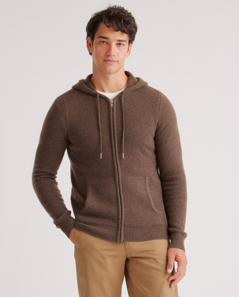 Men’s Mongolian Cashmere Full-Zip Hoodie