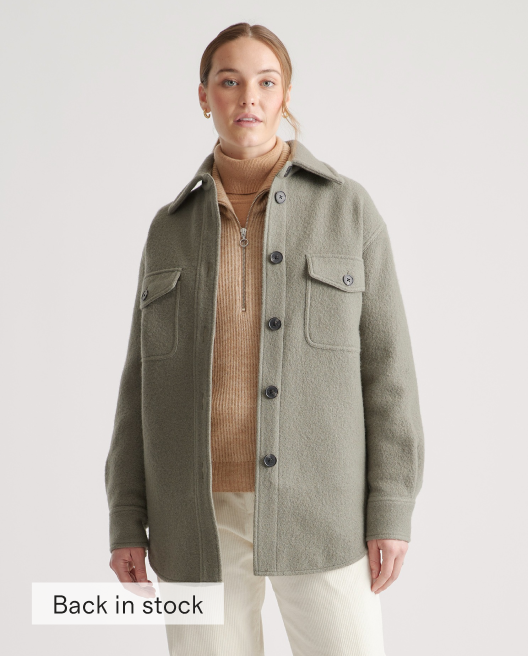 100% Merino Wool Shirt Jacket