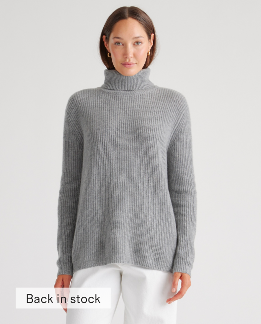 Mongolian Cashmere Fisherman Turtleneck Sweater