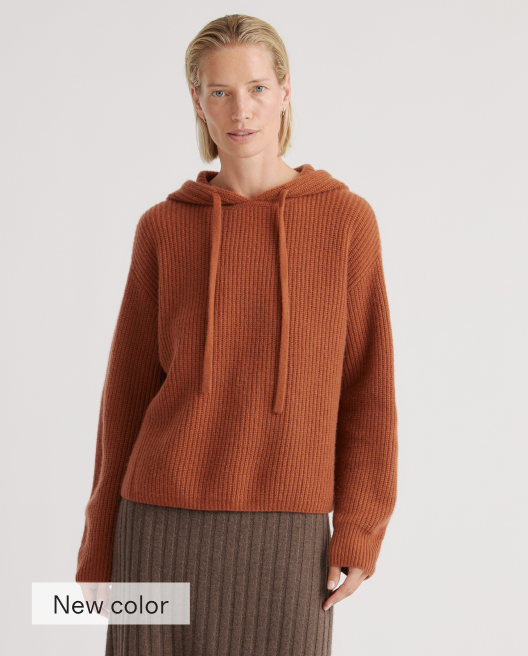 Mongolian Cashmere Fisherman Pullover Hoodie