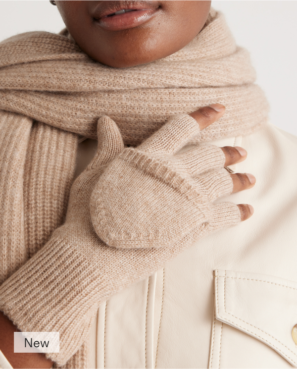 Mongolian Cashmere Flip Top Gloves