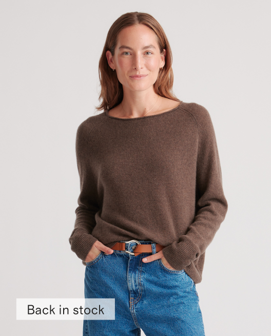 Mongolian Cashmere Boatneck Sweater