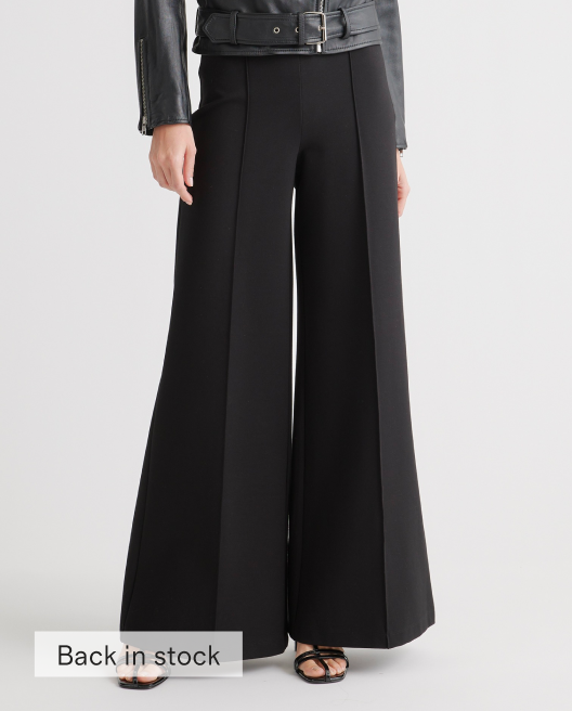 Ultra-Stretch Ponte Super Wide Leg Pant