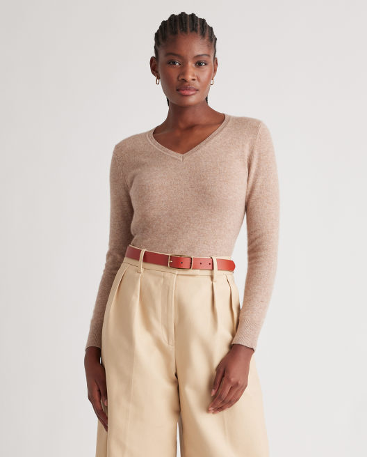 Mongolian Cashmere V-Neck Sweater