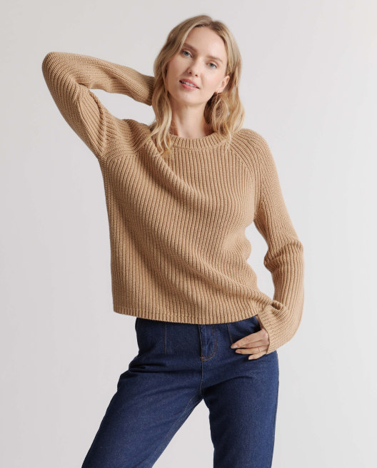 100% Organic Cotton Fisherman Crew Sweater