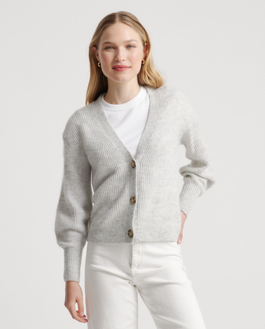 Baby Alpaca-Wool Cropped Cardigan