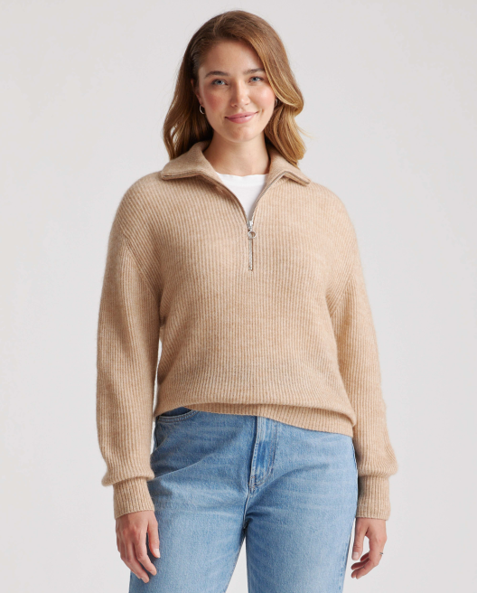 Baby Alpaca-Wool Quarter Zip