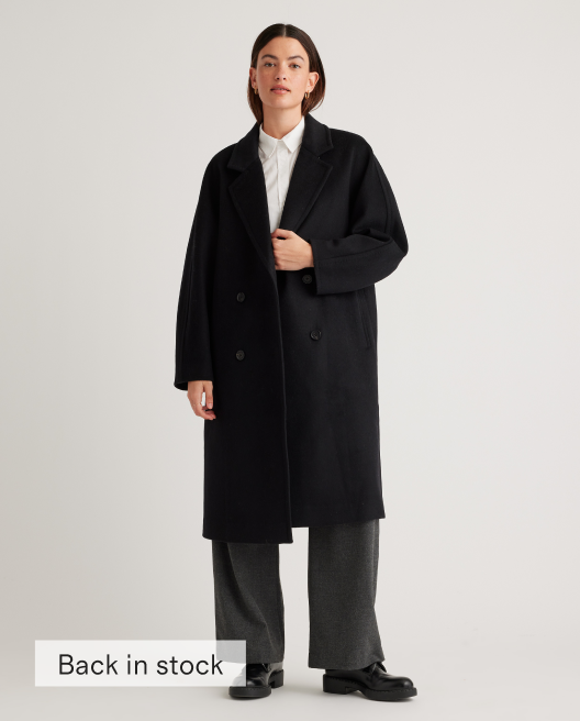 Italian Wool Double-Breasted Slouch Coat