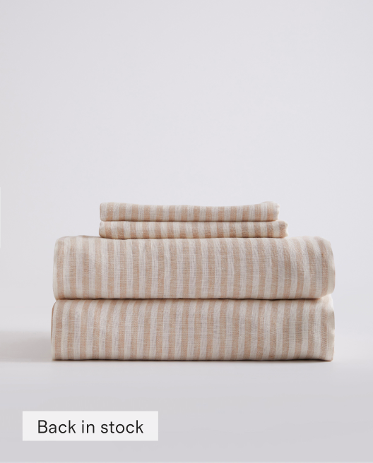 European Linen Stripe Sheet Set