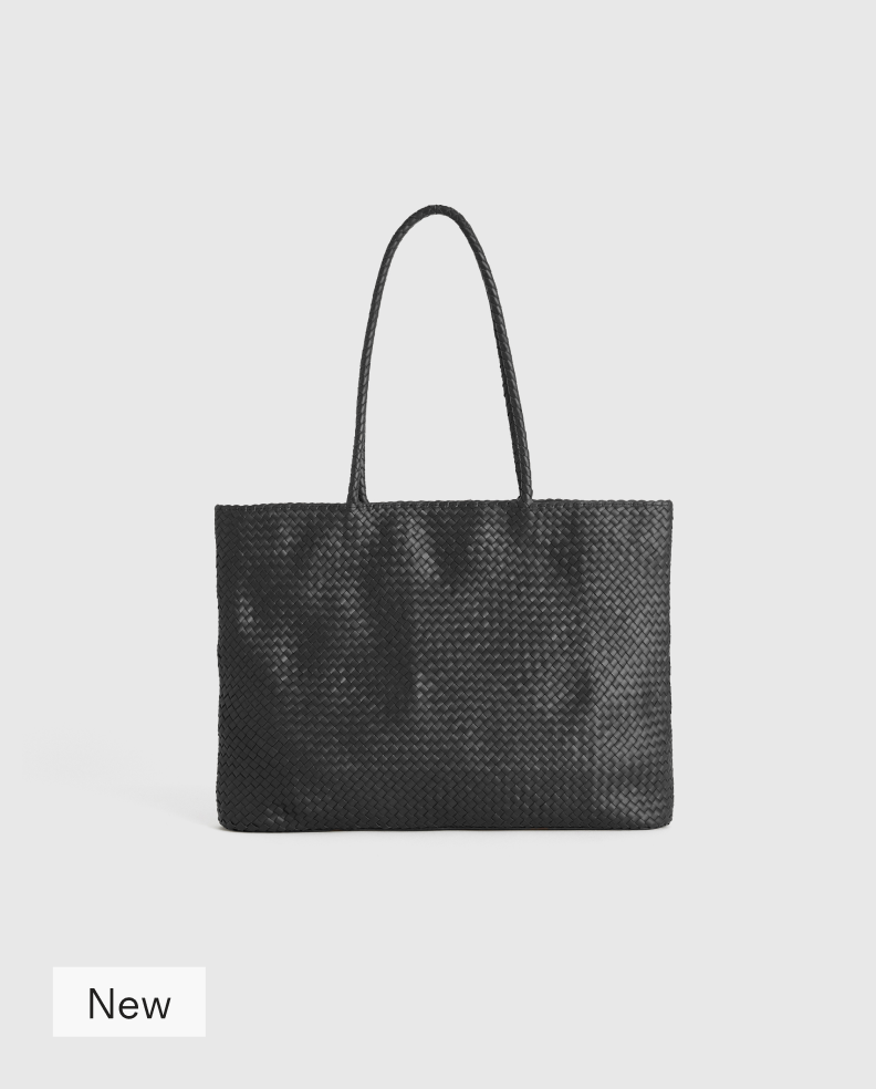 Italian Leather Small Handwoven Tote
