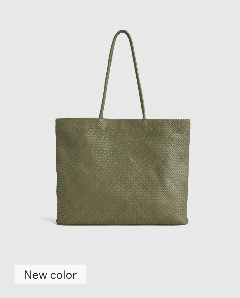 Italian Leather Handwoven Tote