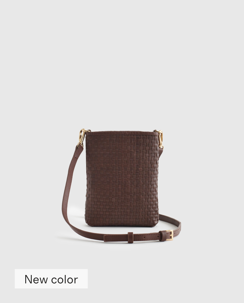 Italian Leather Handwoven Phone Crossbody