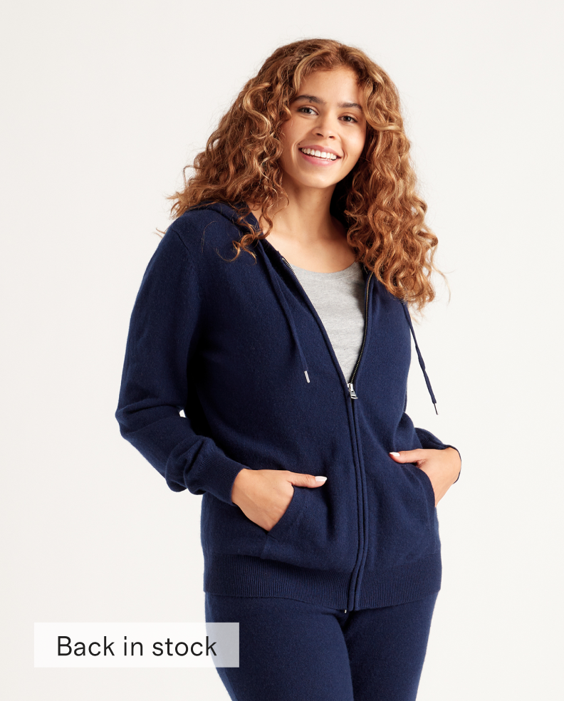 Mongolian Cashmere Full-Zip Hoodie