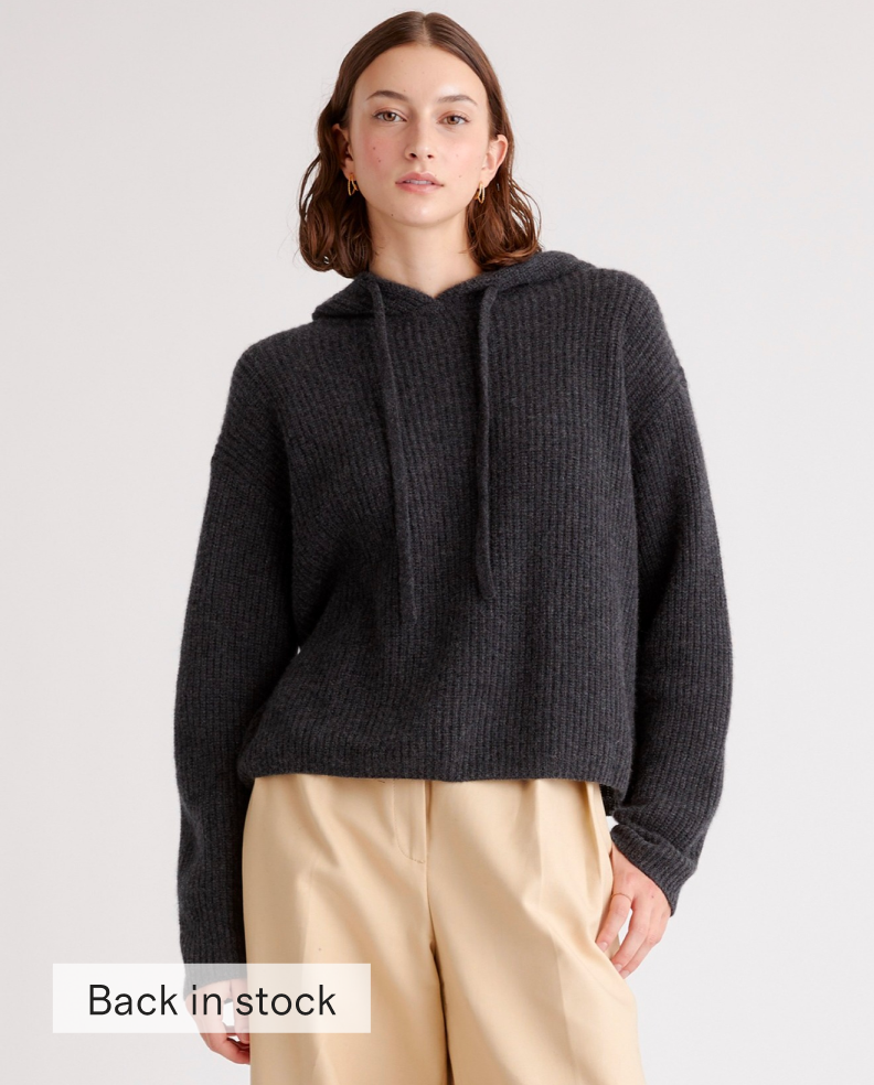 Mongolian Cashmere Fisherman Pullover Hoodie