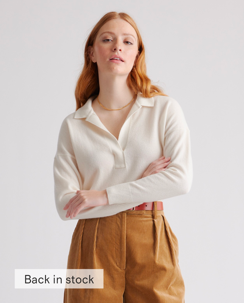 Mongolian Cashmere Polo Sweater