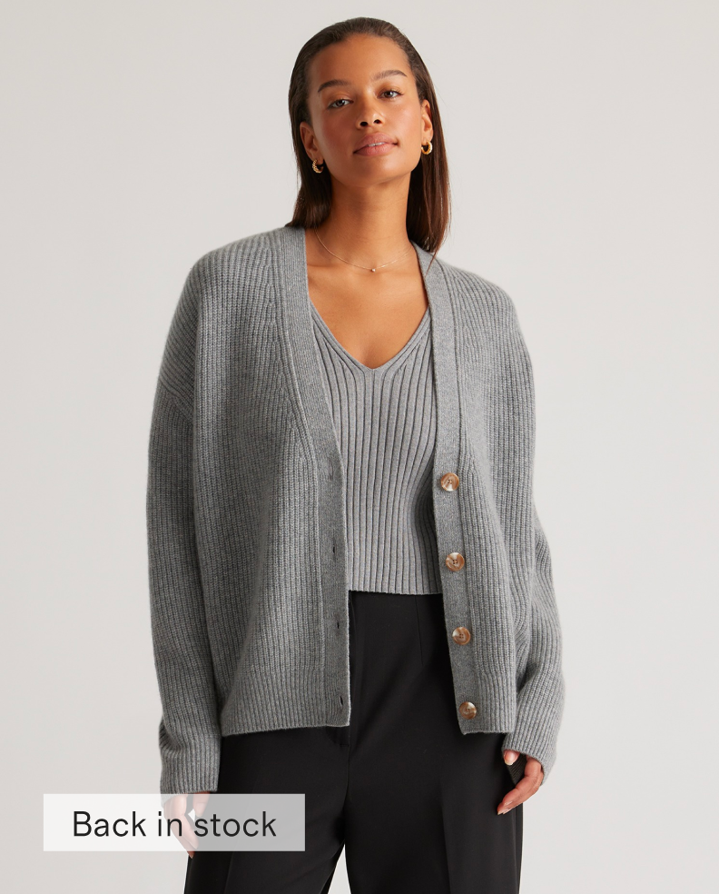 Mongolian Cashmere Fisherman Cropped Cardigan Sweater
