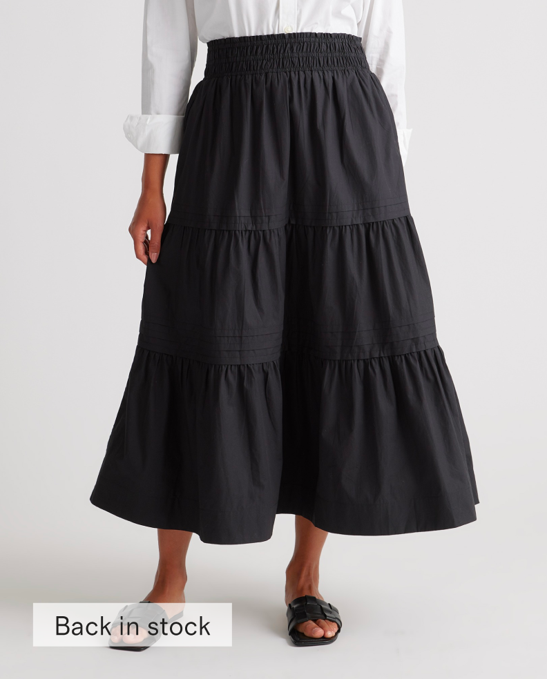 100% Organic Cotton Tiered Maxi Skirt
