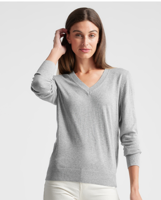 Lightweight Cotton Cashmere V-Neck Sweater
