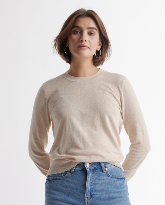 Lightweight Cotton Cashmere Crew Sweater