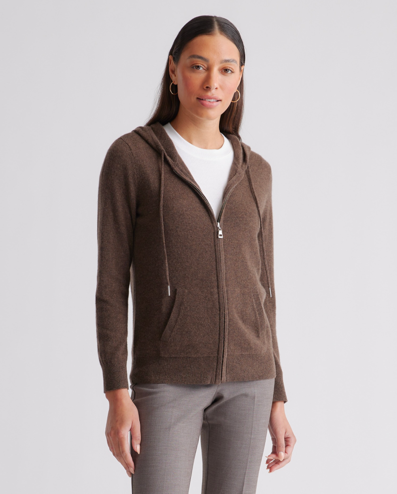 Mongolian Cashmere Full-Zip Hoodie