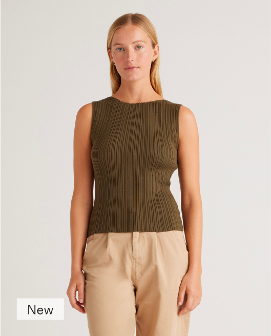 Lightweight Cotton Cashmere Ribbed Tank