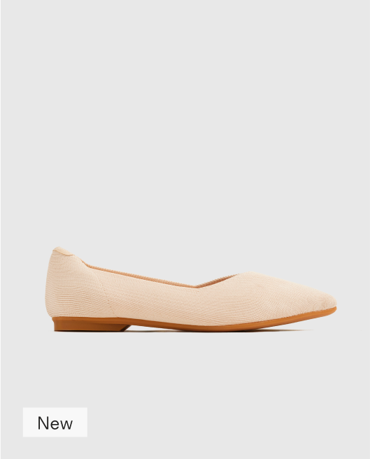 Washable Knit Pointed-Toe Flat