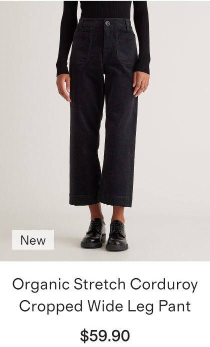 Organic Stretch Corduroy Cropped Wide Leg Pant