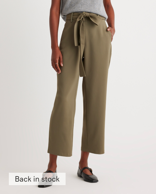 Stretch Crepe Paperbag Pant