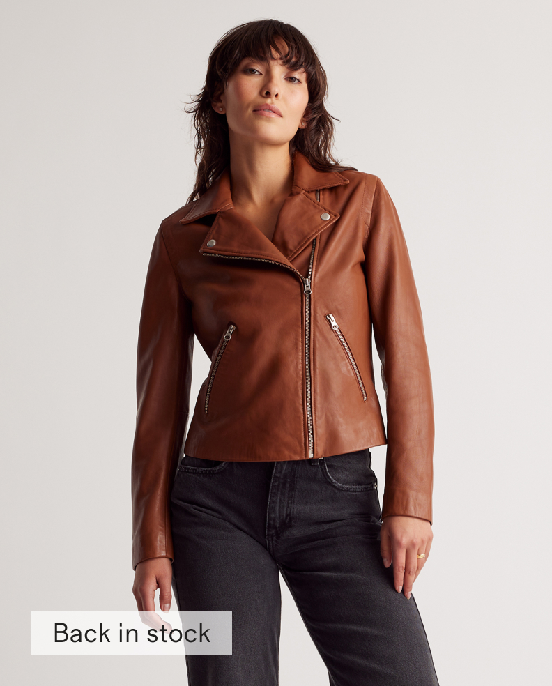 100% Washed Leather Biker Jacket