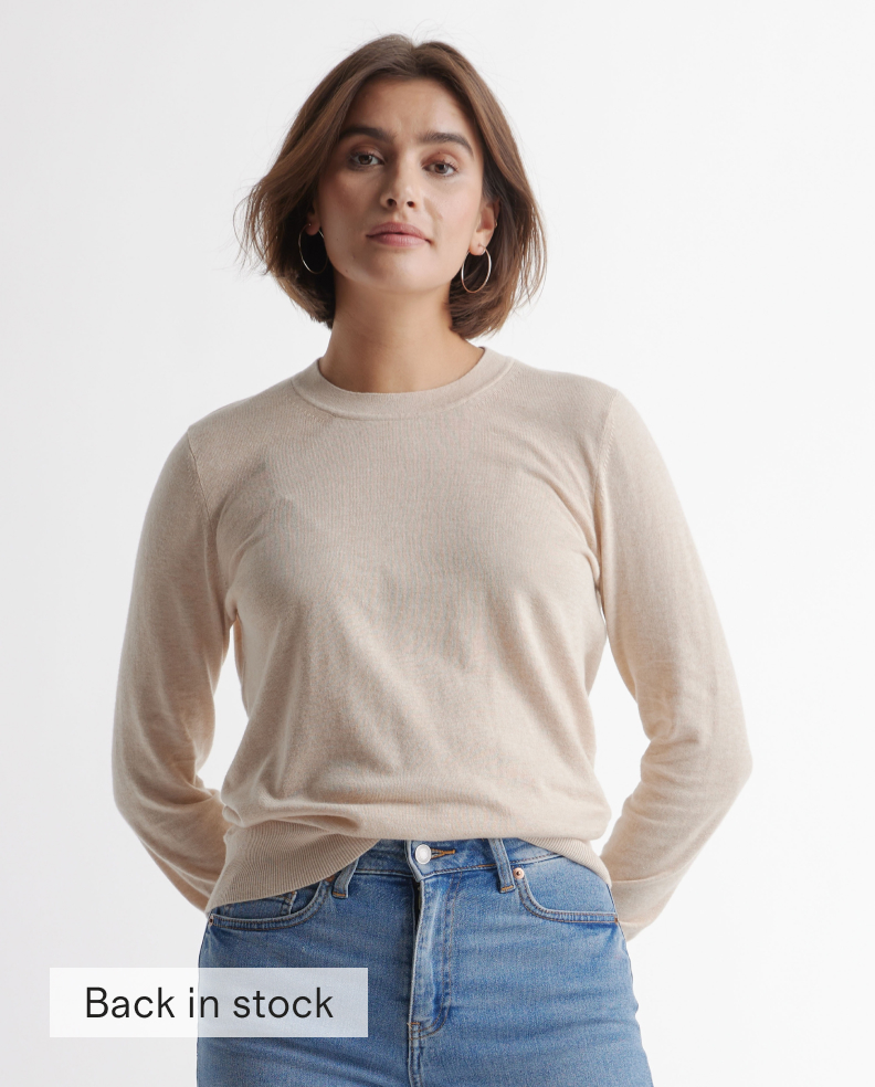 Lightweight Cotton Cashmere Crew Sweater