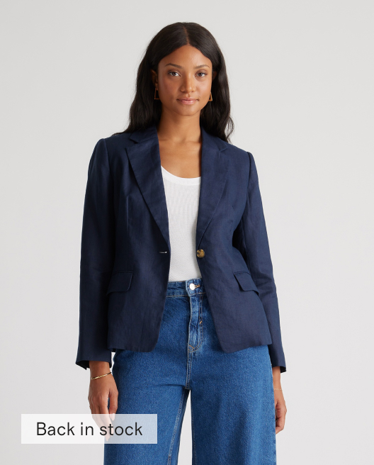 100% European Linen Structured Blazer