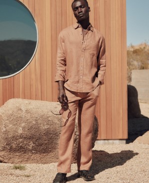 100% European Linen Drawstring Beach Pant