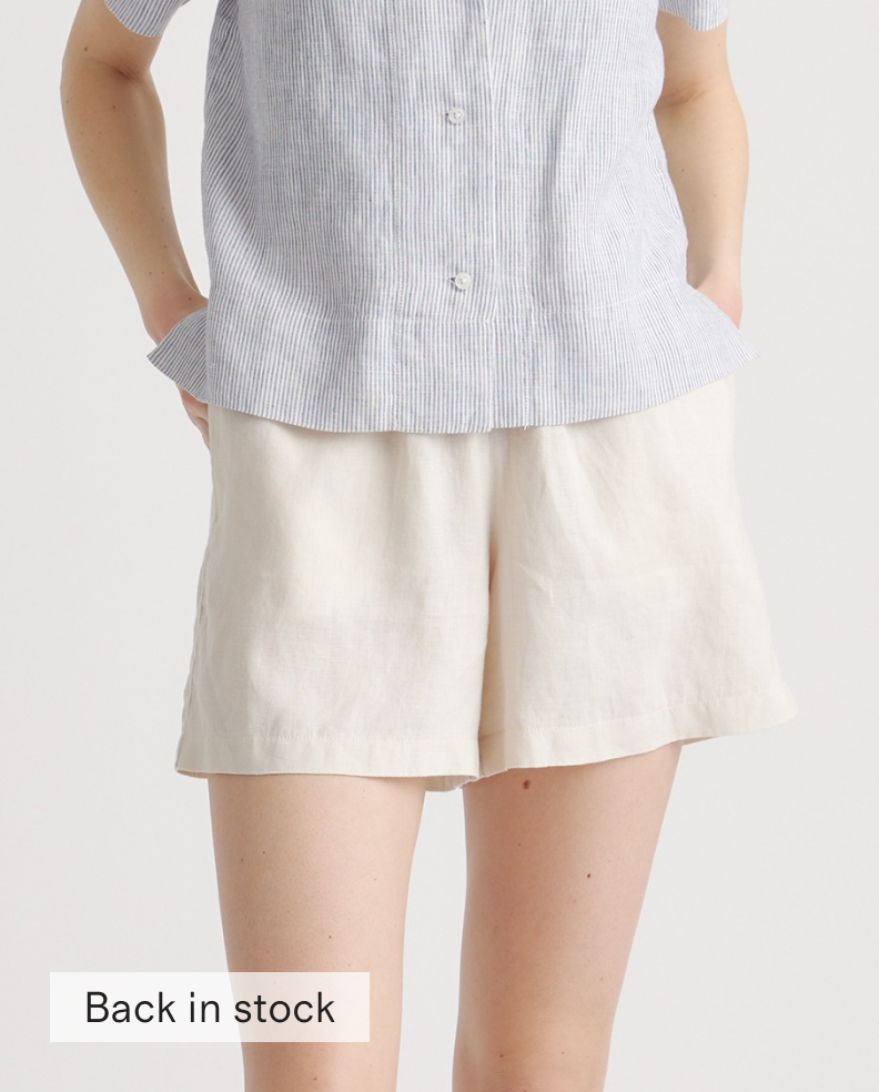 100% European Linen High Waisted Short