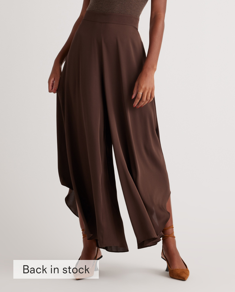 Washable Stretch Silk Palazzo Pants