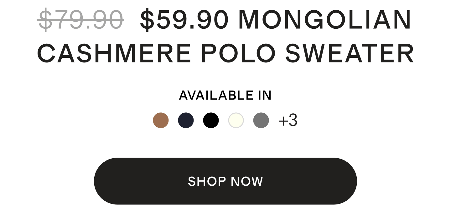 Mongolian Cashmere Polo Sweater