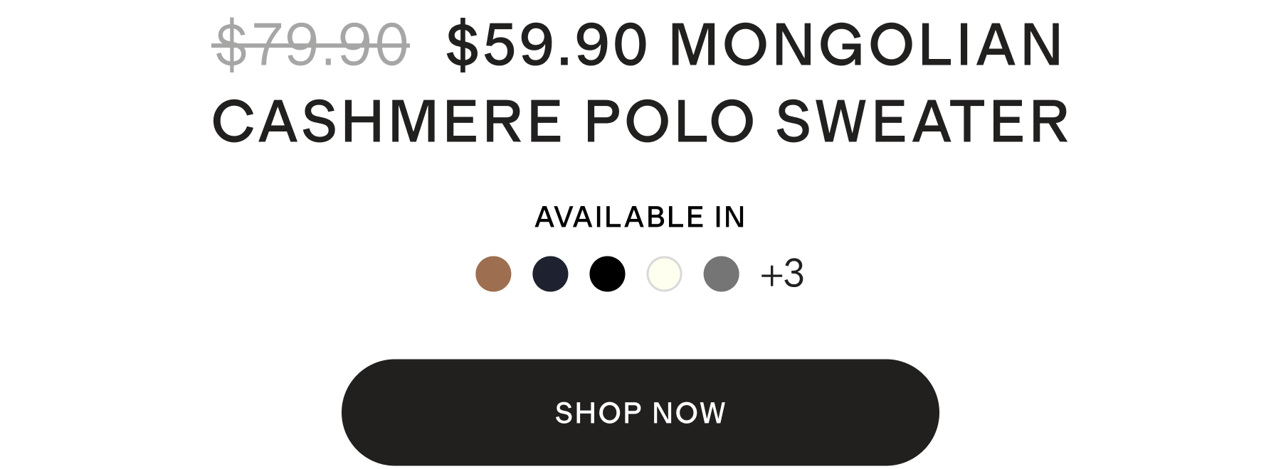 Mongolian Cashmere Polo Sweater