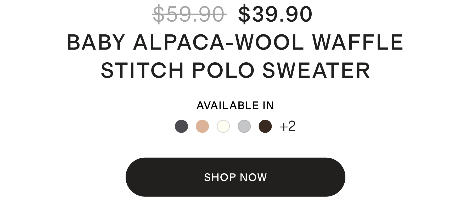 BABY ALPACA-WOOL WAFFLE STITCH POLO SWEATER