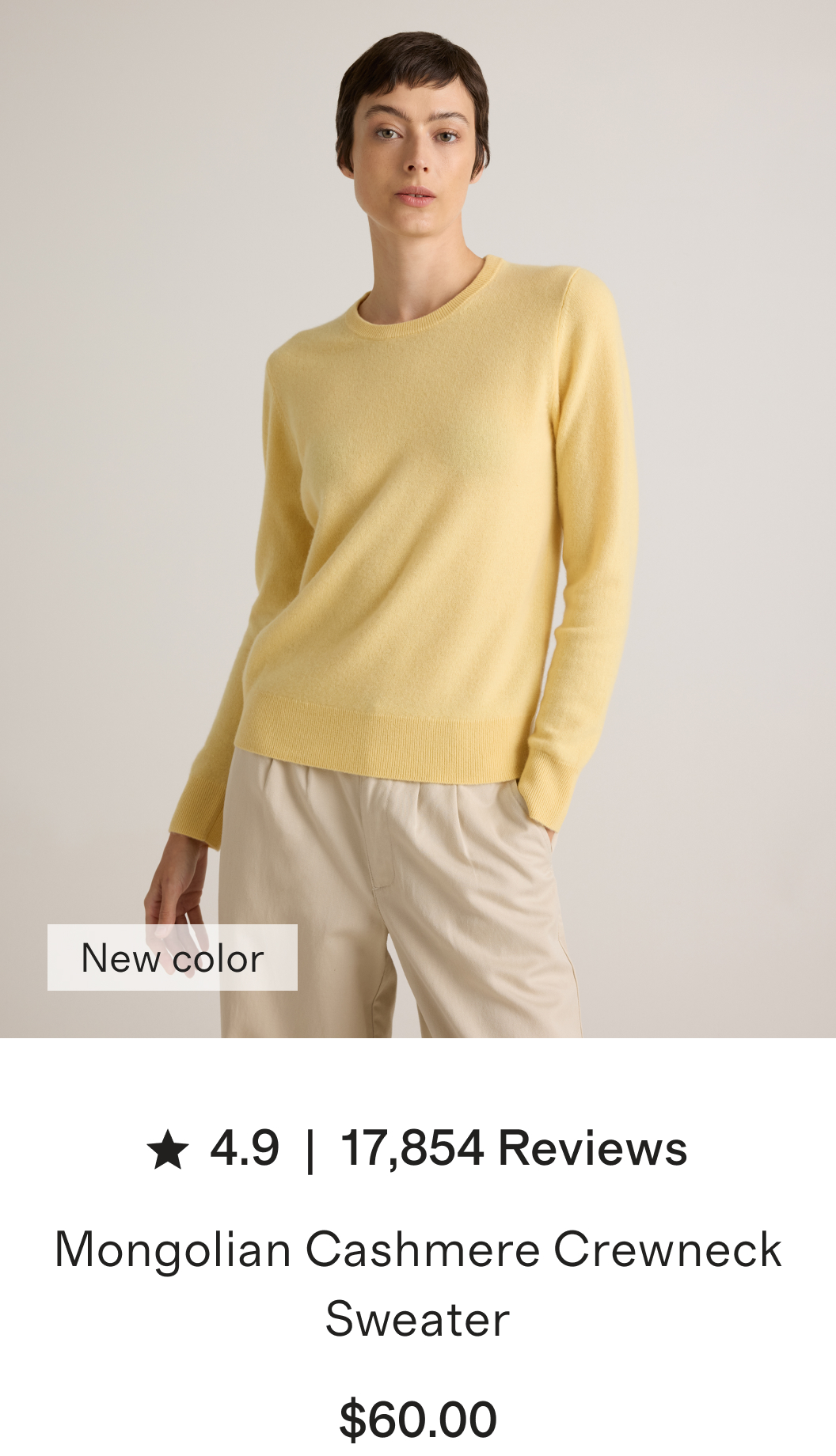 Mongolian Cashmere Crewneck Sweater