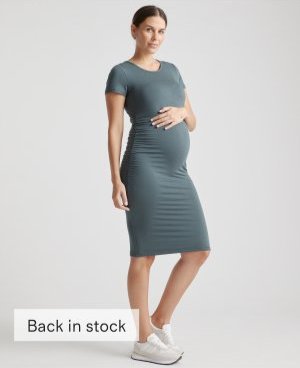 Tencel Jersey Maternity Ruched Dress