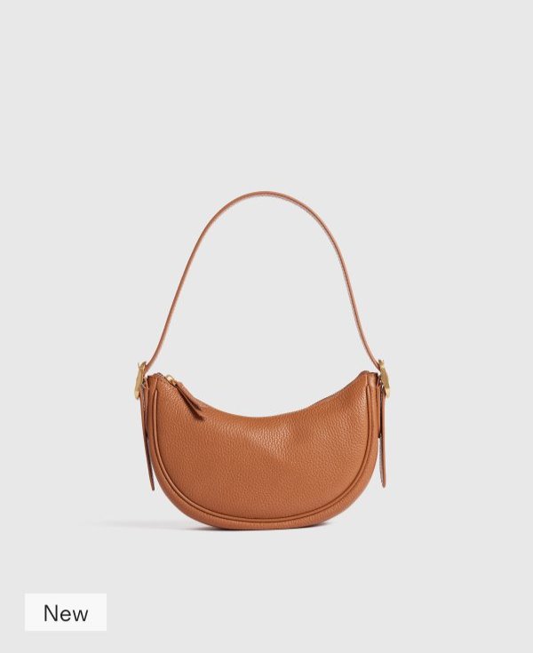 Italian Leather Mini Crescent Shoulder Bag