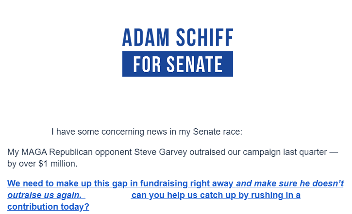Screenshot of Adam Schiff Email