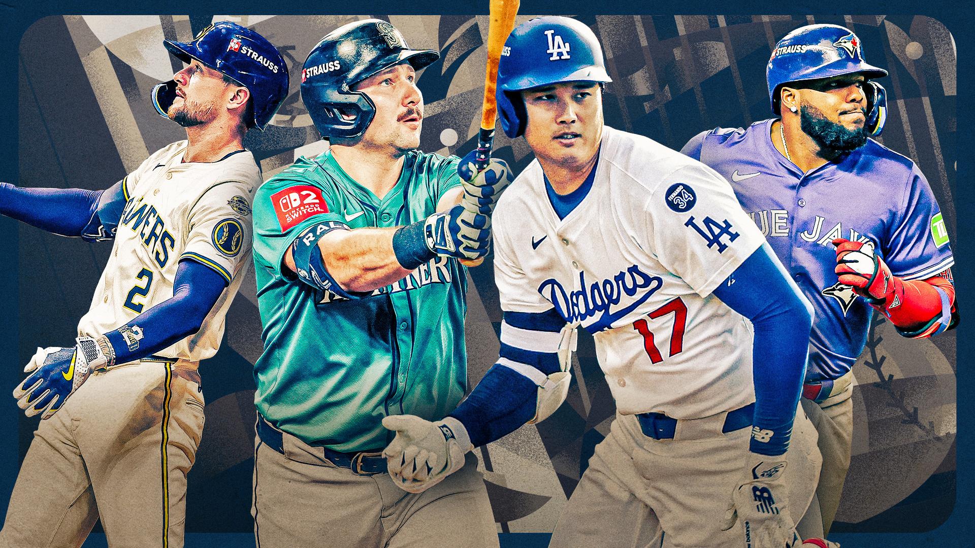 Photos of Brice Turang, Cal Raleigh, Shohei Ohtani and Vladimir Guerrero Jr.