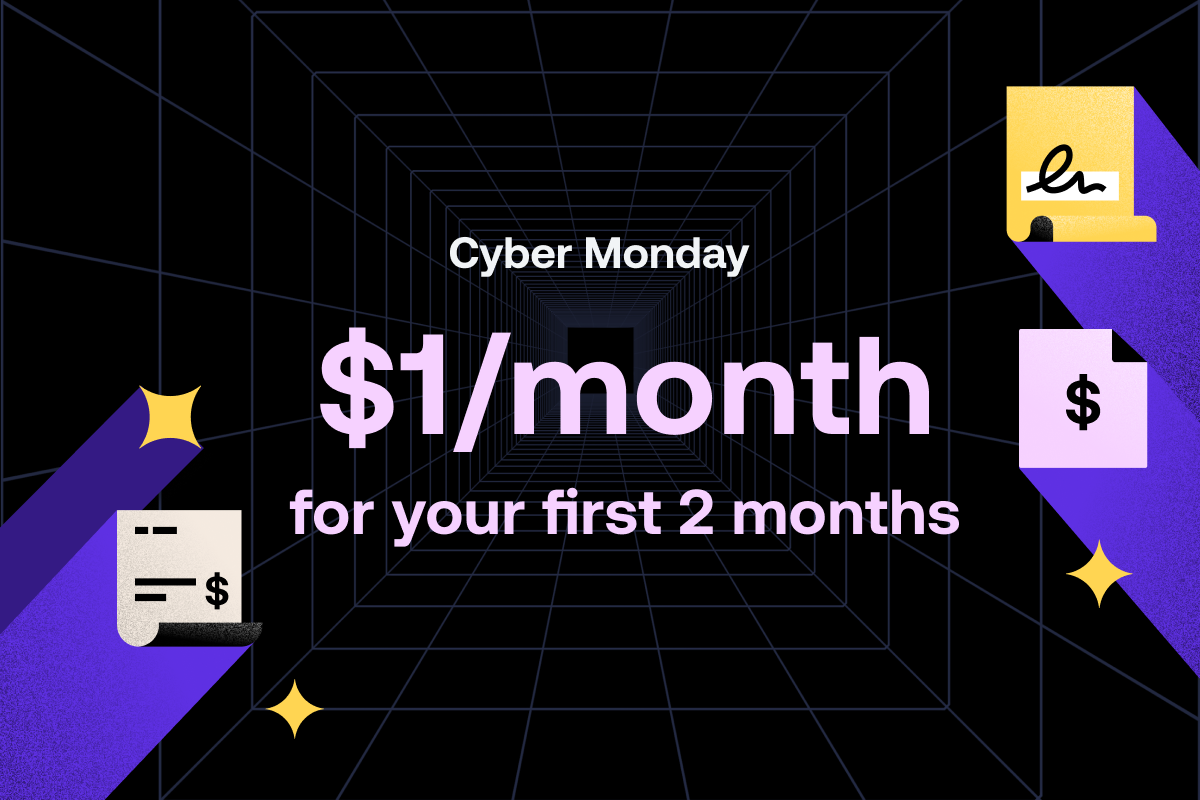 Start at $1/month with our Cyber Monday sale