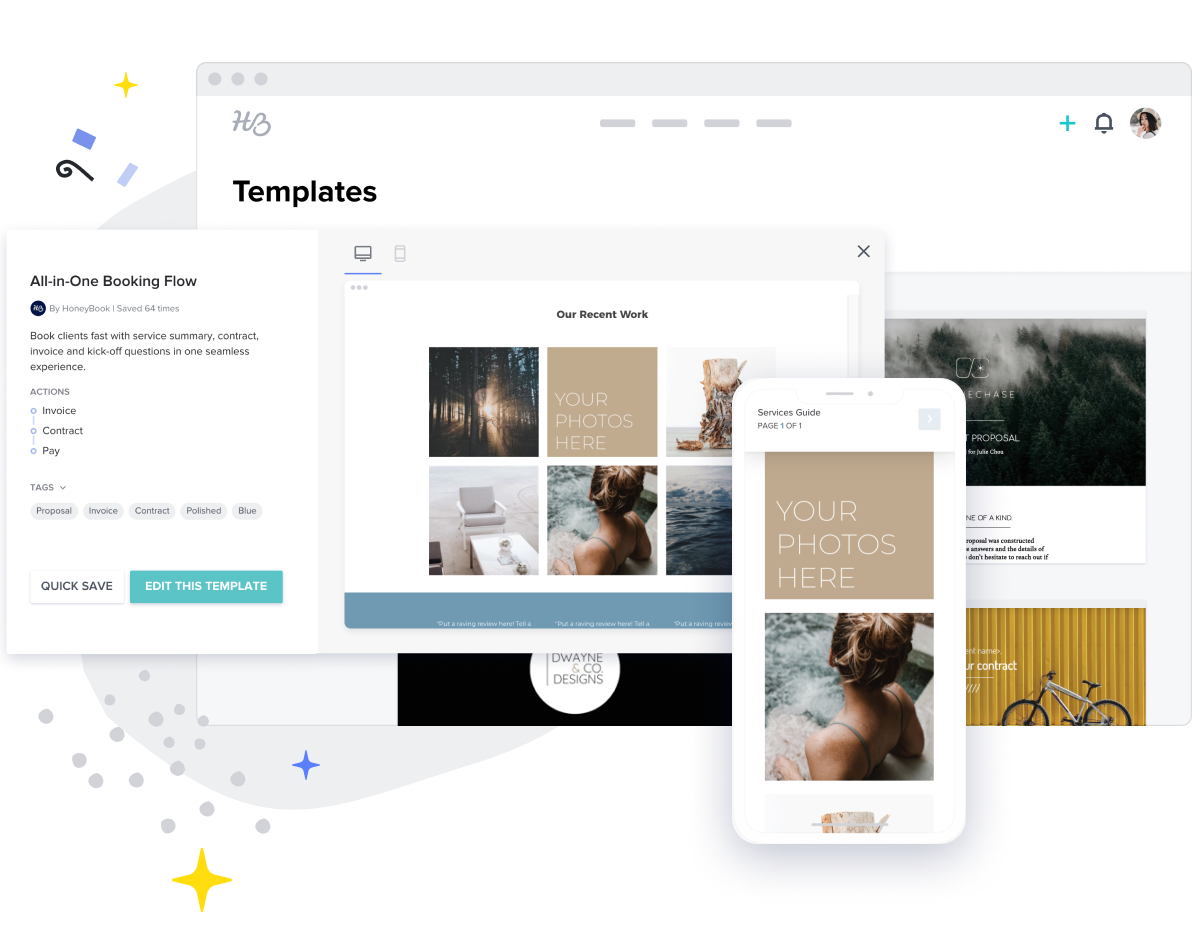 HoneyBook templates