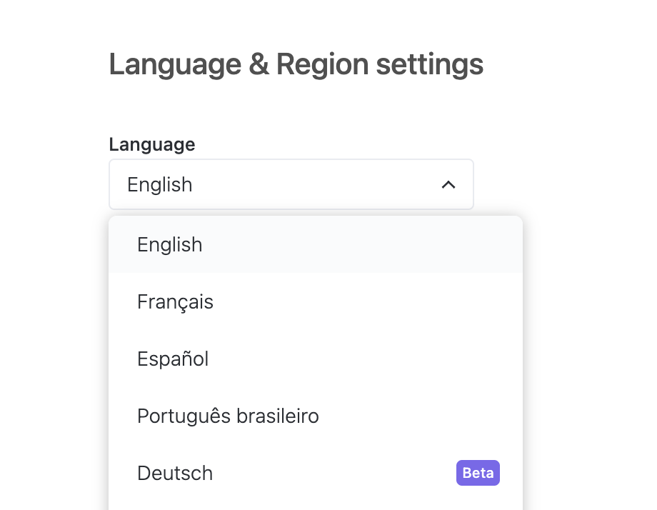  Use ClickUp in Spanish, Portuguese (Brazil), and German (in Beta)